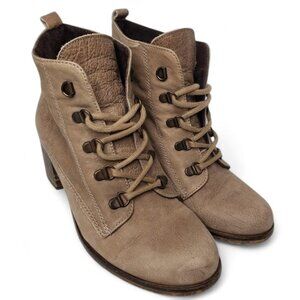 KG Kurt Geiger Booties Women's Distressed Leather Chunky Heeled Steam Punk 8.5
